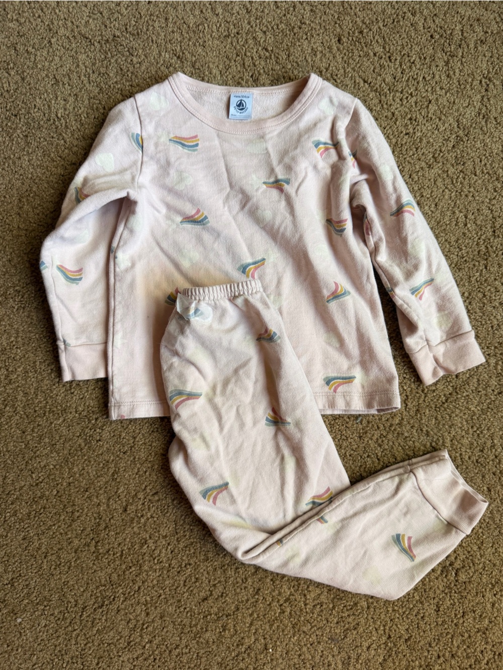Petit Bateau Rainbow Pajama Set 4T
